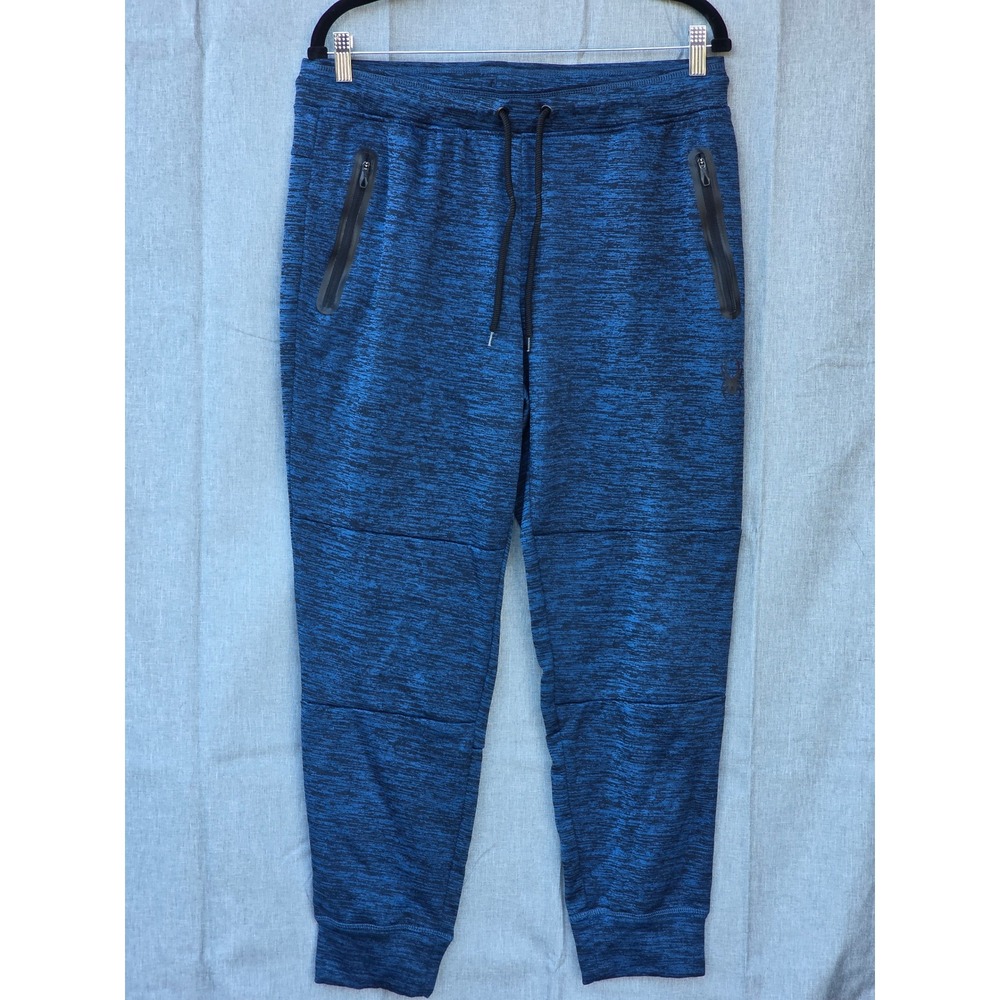 Spyder Active ProWeb Mens Blue Space Dye Joggers Fleece Sweatpants Zippers